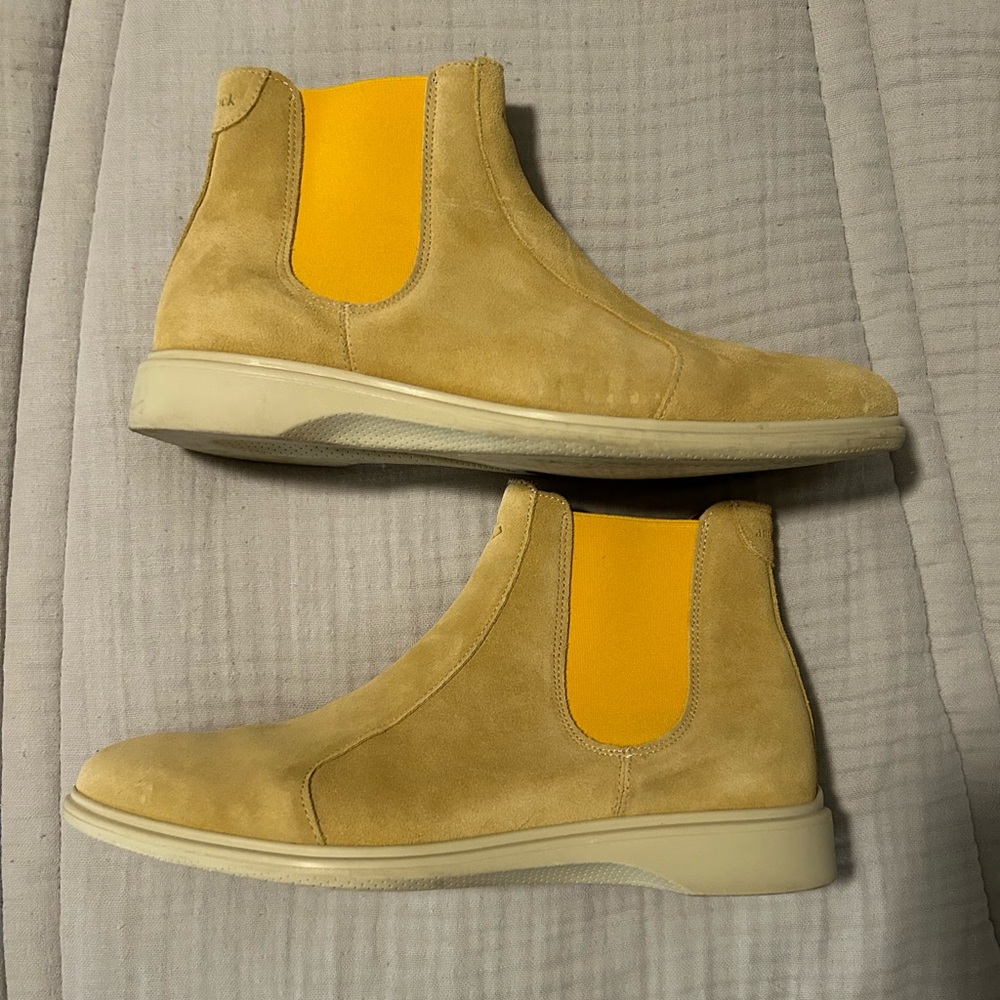 Sand colored Chelsea boots